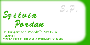 szilvia pordan business card